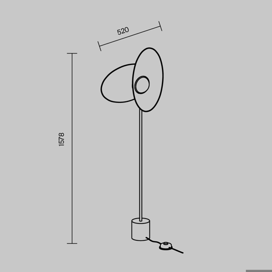 Lampada da terra maytoni evolution moderna led 3000k design particolare