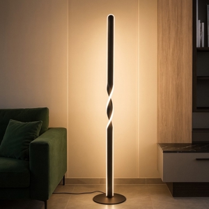 Visualizza i dettagli per Lampade da terra moderna nera led 19w 3000k per soggiorno Lampade da terra moderna nera led 19w 3000k per soggiorno