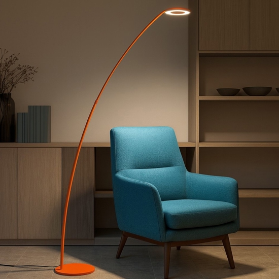 Gea luce gpi piantana design moderno arancione led 3000k dimmerabile