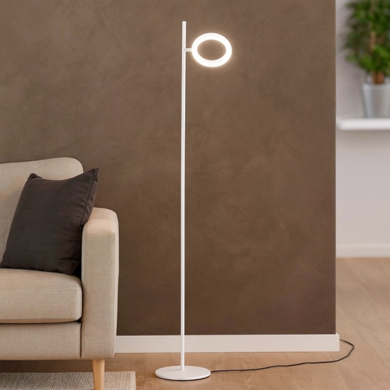 Piantana da terra gea luce gpi bianca led 3000k orietanbile dimmerabile