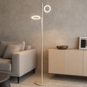 Gpi gea luce piantana da terra led doppio 3000k orientabile tortora