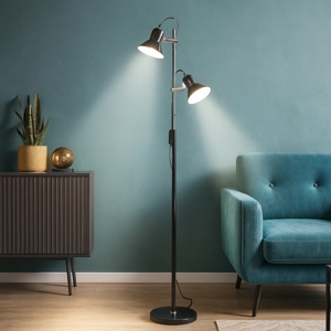 Visualizza i dettagli per Polly pt2 ideal lux piantana nera da lettura due luci orientabili Polly pt2 ideal lux piantana nera da lettura due luci orientabili