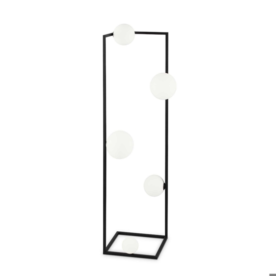 Angolo pt5 ideal lux lampada da terra nero cinque sfere vetro