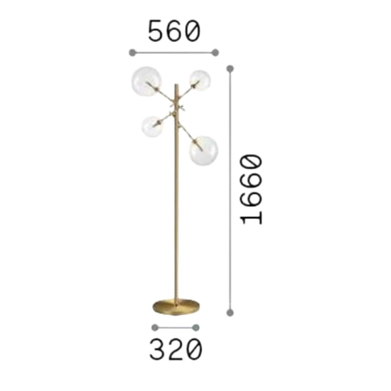 Ideal lux equinoxe pt4 cromo lampada da terra
