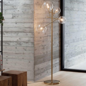 Lampada da terra equinoxe pt4 ideal lux ottone sfere vetro