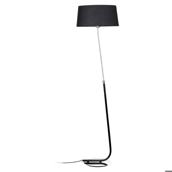 Lampada da terra moderna paralume di tessuto nero