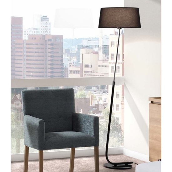 Lampada da terra moderna paralume di tessuto nero
