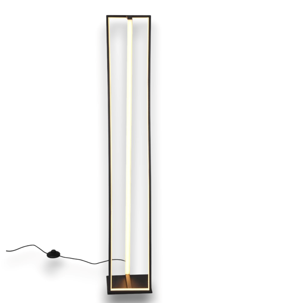 Lampada Da Terra Reality Taco Con LED Integrato 8W 3000K 800 Lumen - Design Moderno, Tessuto Nero, Altezza 103 Cm