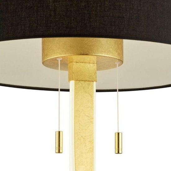 Lampada da terra led 3000k foglia oro paralume nero