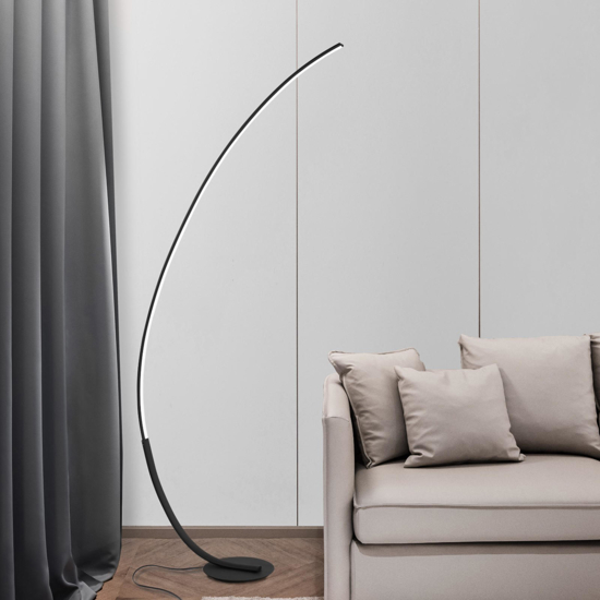 Lampada ad arco led 3000k nera moderna