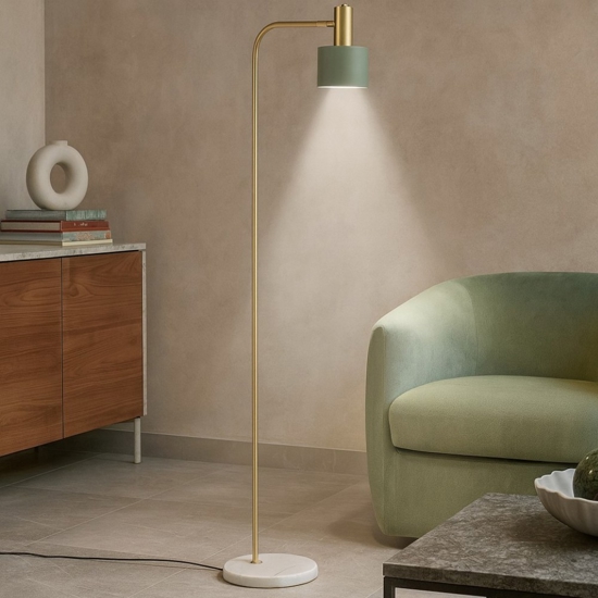 Piantana da lettura per salotto oro colore verde menta