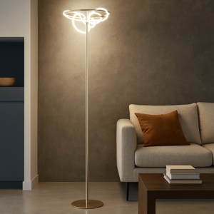 Lampada da terra design moderna oro led 28w 3000k