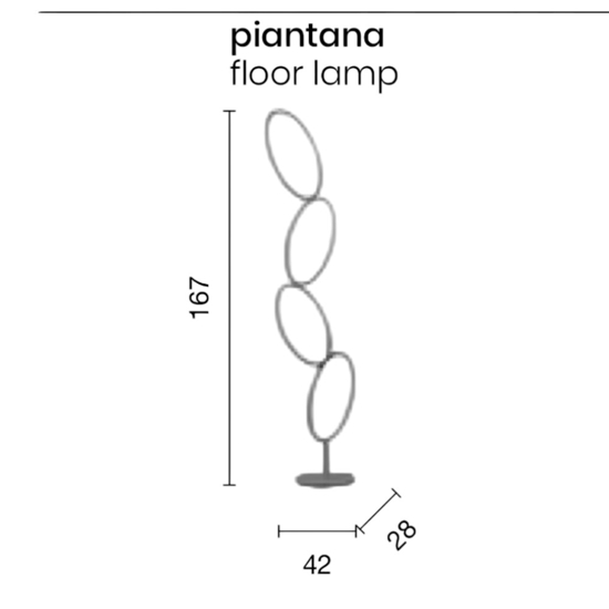Piantana pt rice oro ondaluce moderna led dimmerabile