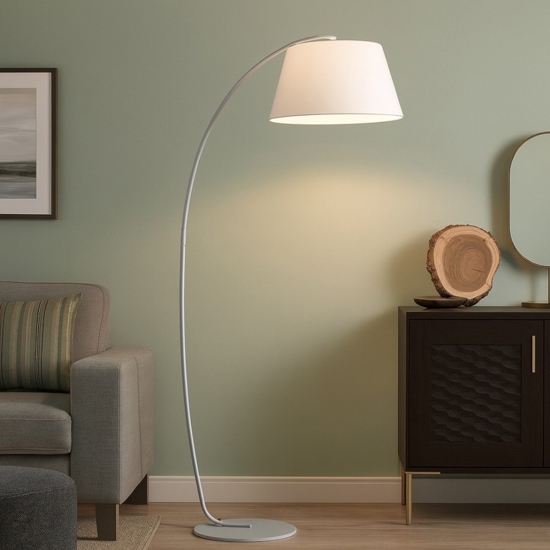 Pagoda pt1 piantana ad arco curva bianca ideal lux