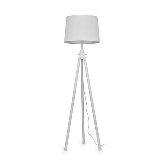 York pt1 piantana di legno bianco treppiede ideal lux