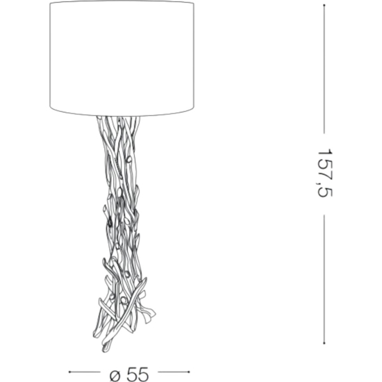 Driftwood pt1 ideal lux lampada da terra rustica rami in legno per chalet