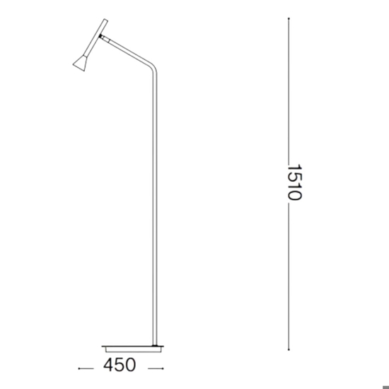 Lampada da terra diesis pt ideal lux orientabile led 3000k nera