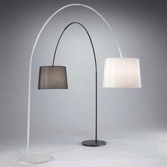 Dorsale mpt1 lampada ad arco moderna bianca stelo squadrato