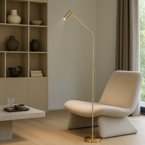 Ideal lux easy p lampada da terra ottone spazzolato led 3000k da lettura Ideal lux easy p lampada da terra ottone spazzolato led 3000k da lettura