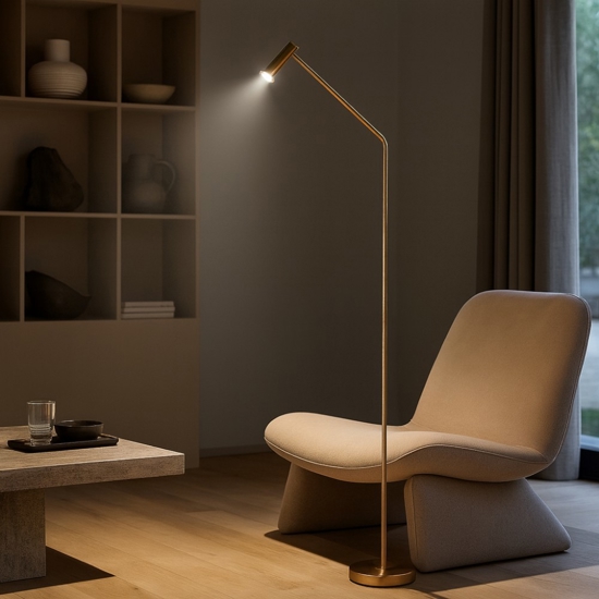 Ideal lux easy p lampada da terra ottone spazzolato led 3000k da lettura Ideal lux easy p lampada da terra ottone spazzolato led 3000k da lettura