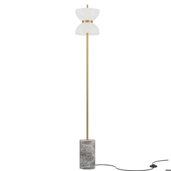 Lampada da terra kyoto per salotto moderna oro base di marmo maytoni