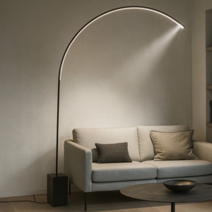 Ondaluce pt biblio lampada da terra ad arco nera led 3000k moderna