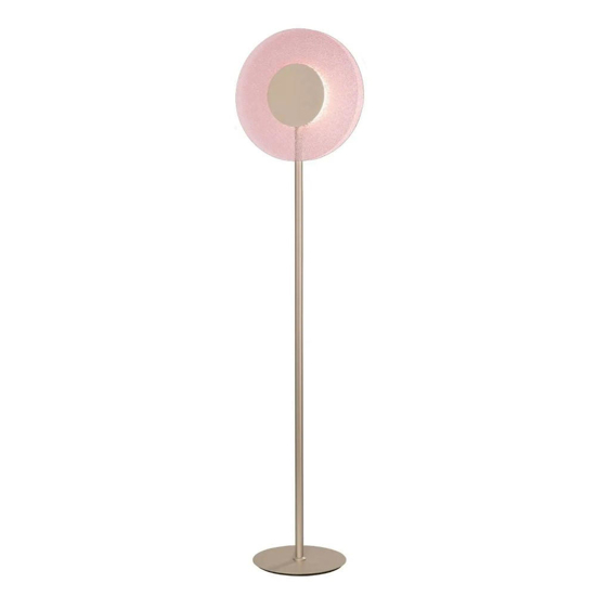 Pt andy ondaluce lampada da terra led vetro rosa moderna