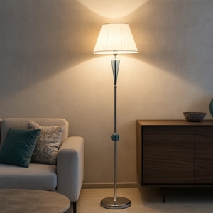 Lampada da terra ondaluce pt paganini vetro blu ottanio elegante