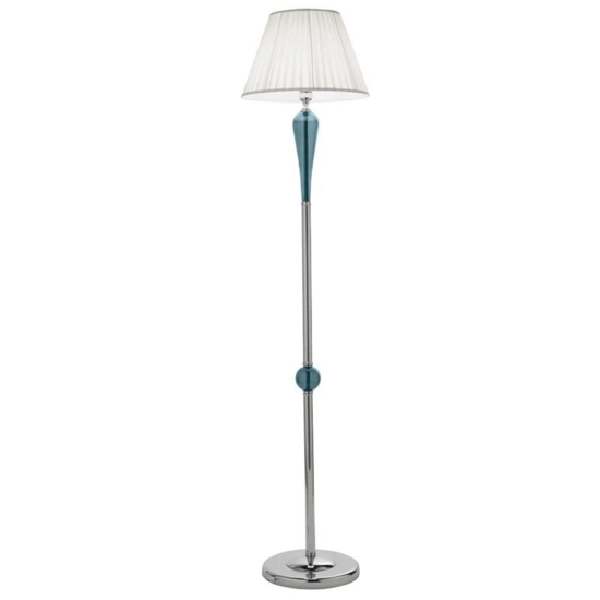 Lampada da terra ondaluce pt paganini vetro blu ottanio elegante