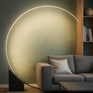 Visualizza i dettagli per Ondaluce pt rune lampada da terra ad arco nera led 3000k dimmerabile Ondaluce pt rune lampada da terra ad arco nera led 3000k dimmerabile