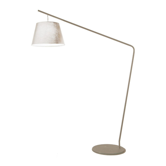 Ondaluce pt velvet lampada ad arco moderna oro e paralume bianco