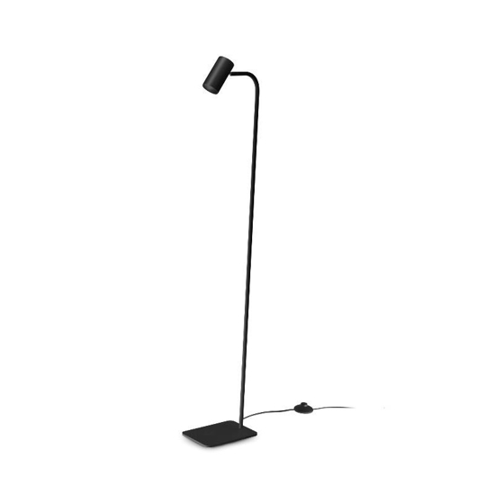 Ideal lux ginger pt1 lampada da terra nera luce orientabile