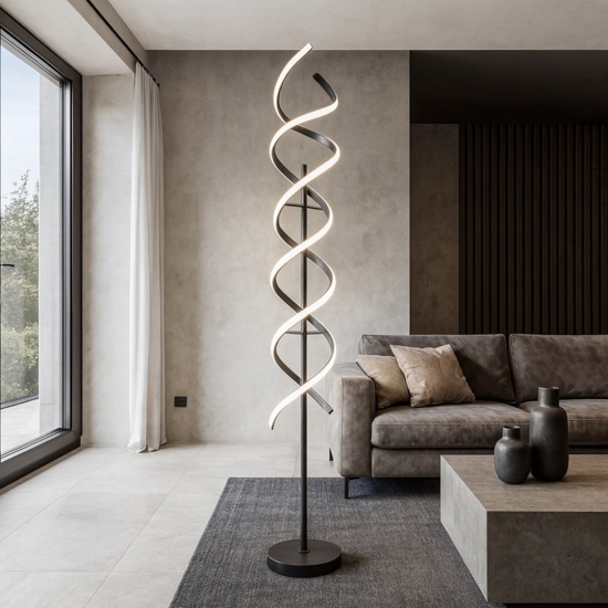 Lampada da terra moderna led da 2300k a 4000k a spirale