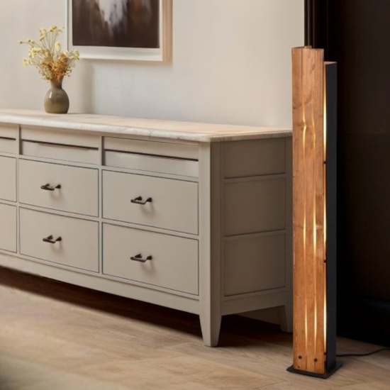 Lampada da terra moderna in legno per camera da letto h121 cm rettangolare