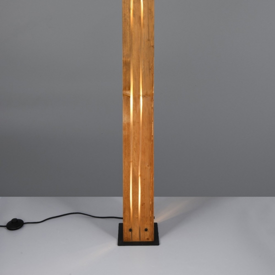 Lampada da terra moderna in legno per camera da letto h121 cm rettangolare