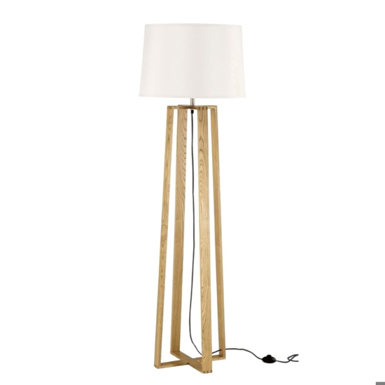 Lampada da terra moderna quattro piedi a croce in legno