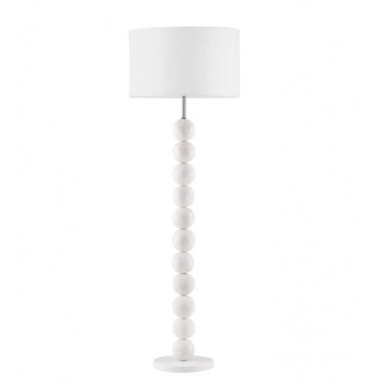 Lampada da terra moderna effetto pietra bianca