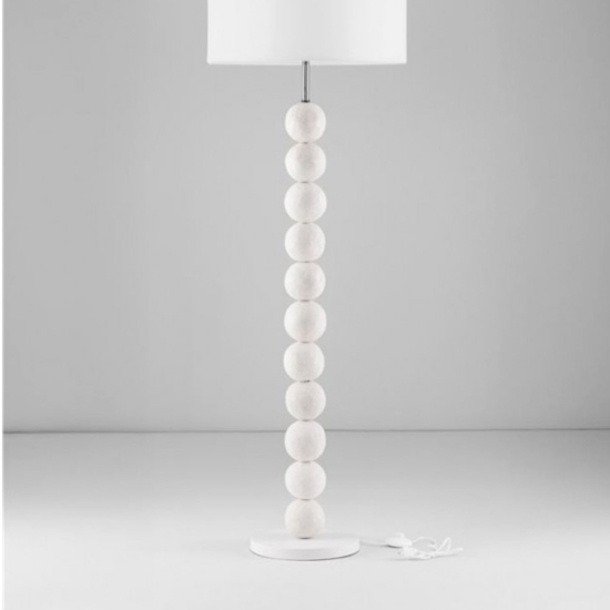 Lampada da terra moderna effetto pietra bianca