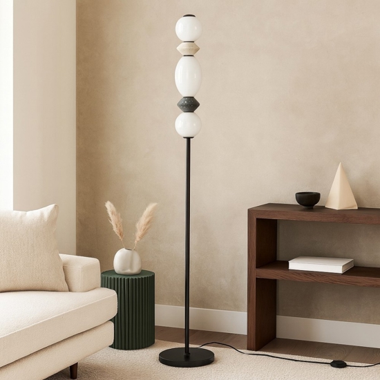 Lampada da terra design unico led 3000k vetro ceramica metallo