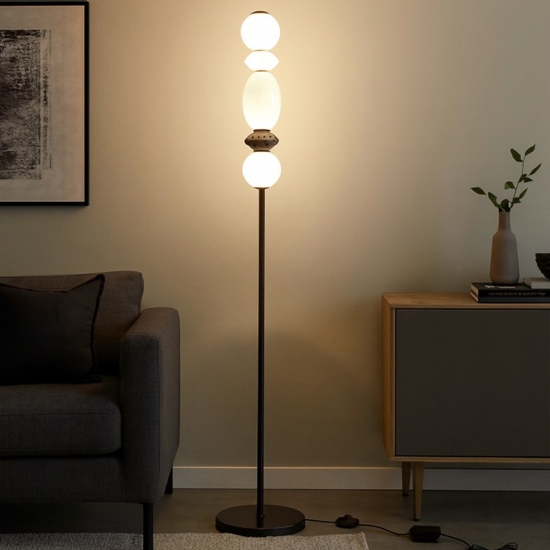 Lampada da terra design unico led 3000k vetro ceramica metallo