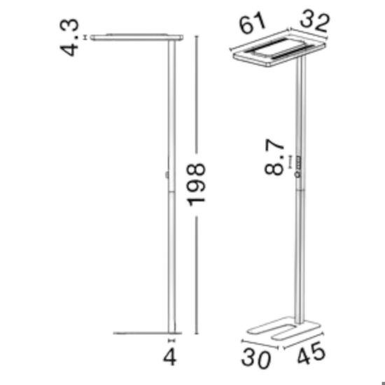 Lampada da terra moderna led 4000k sensore movimento