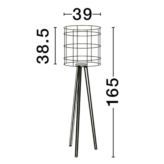 Lampada da terra rustica con paralume intrecciato