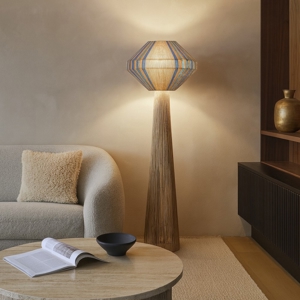 Lampada da terra rustica corda naturale intrecciata