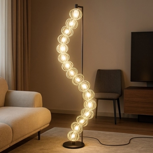 Visualizza i dettagli per Maytoni golden cage lampada da terra oro led 3000k design originale per salotto Maytoni golden cage lampada da terra oro led 3000k design originale per salotto