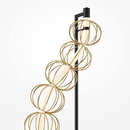 Maytoni golden cage lampada da terra oro led 3000k design originale per salotto