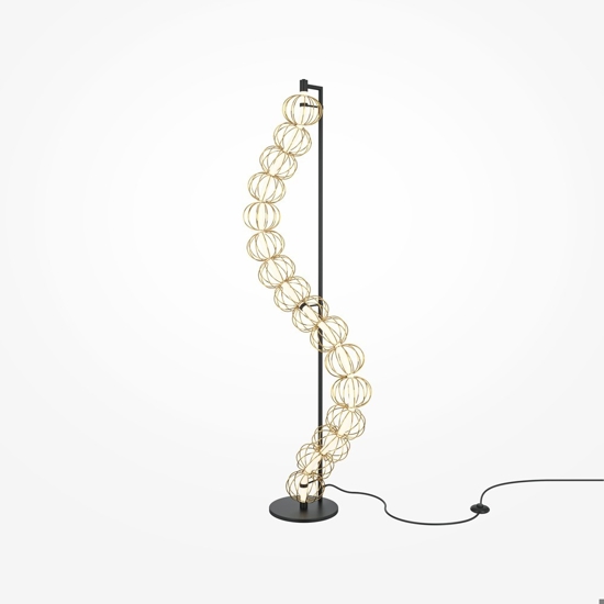 Maytoni golden cage lampada da terra oro led 3000k design originale per salotto