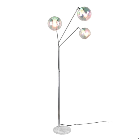Lampada da terra bocce vetro sfere cromo moderna