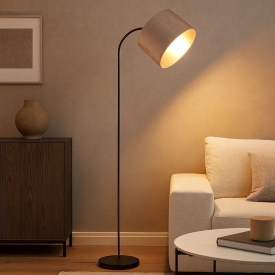 Lampada da terra per salotto moderno paralume in velluto