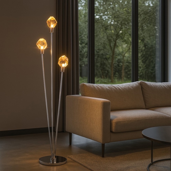 Lampada da terra contemporanea cristalli led 2300k 3000k 4000k per salotto