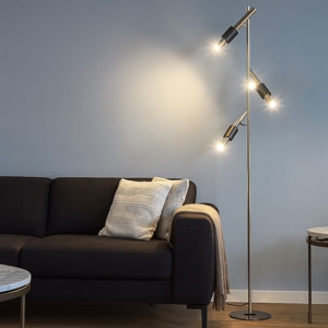 Visualizza i dettagli per Lampada da terra moderna orientabile 3 led 2300k 3000k 4000k nickel opaco Lampada da terra moderna orientabile 3 led 2300k 3000k 4000k nickel opaco